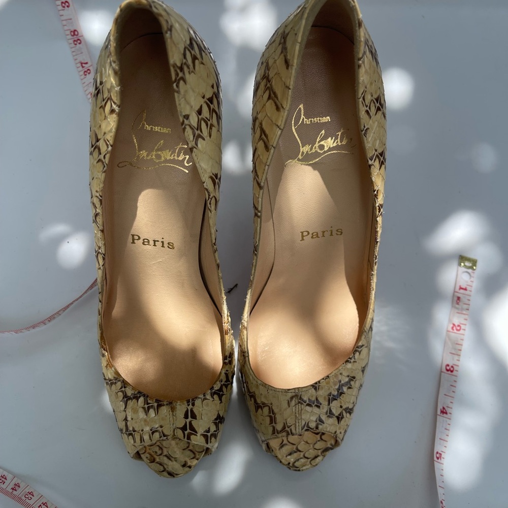Christian Louboutin Gold Snakeskin Heels